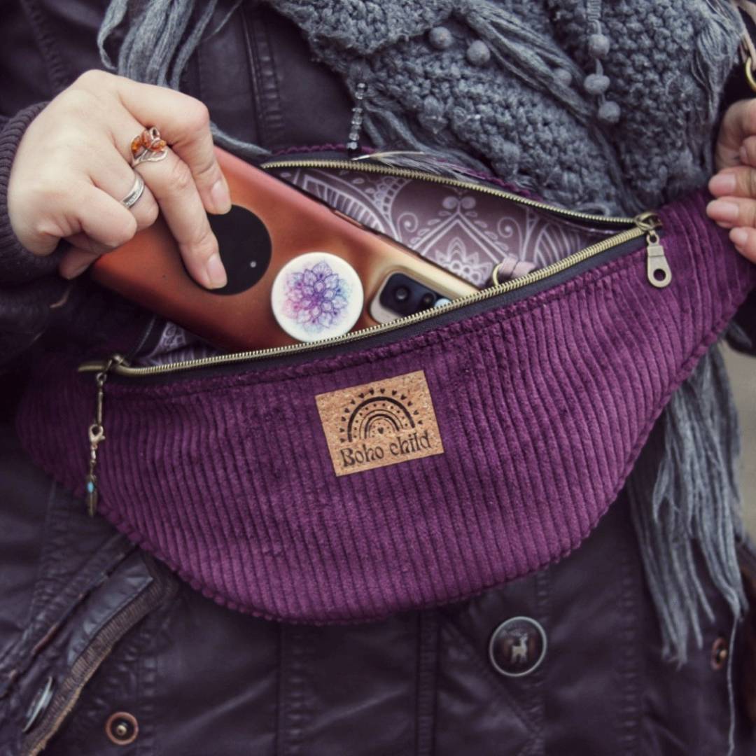 Mandala Cord Bauchtasche "Beere"