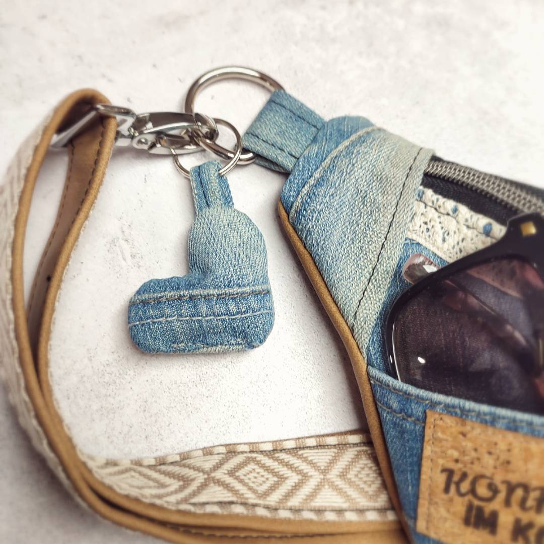 Upcycling Jeans Bauchtasche "Geometrie"