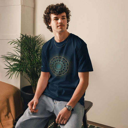 French Navy Blau Unisex Bio T-Shirt "Just breathe." - nachhaltig & Fair von AnyArtDesign