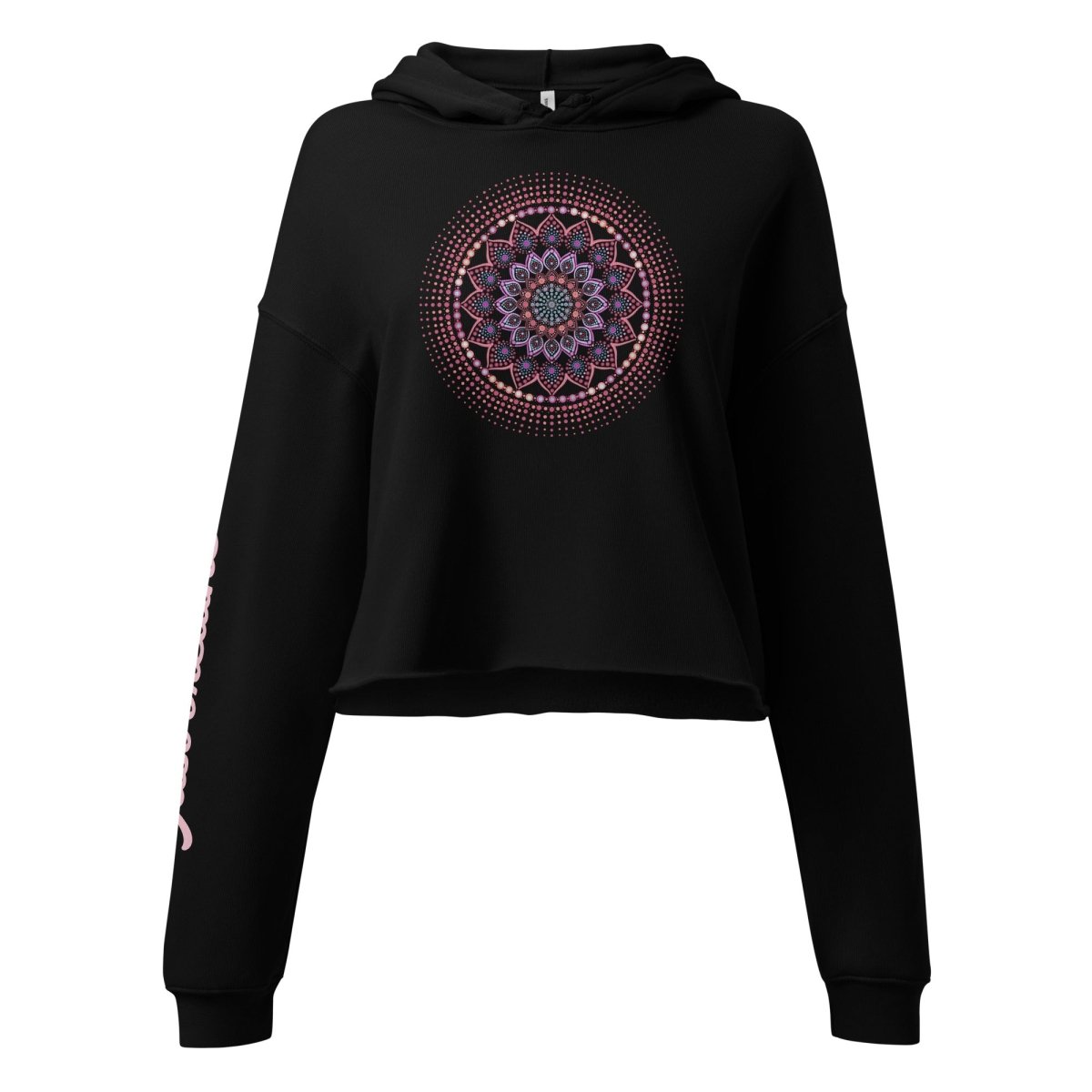 Schwarz Crop-Hoodie "Just breathe" - nachhaltig & Fair von AnyArtDesign