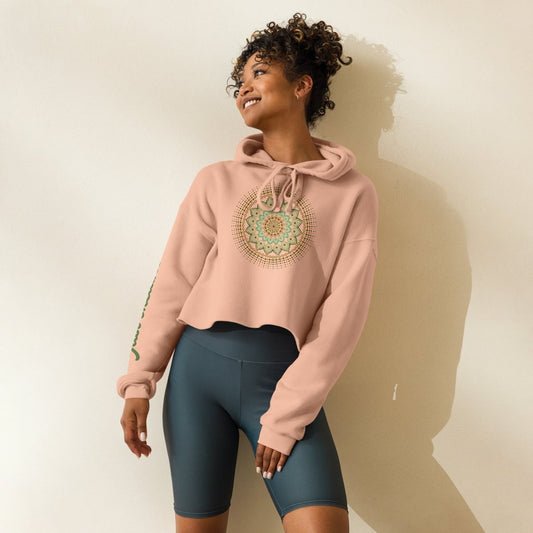 Pfirsich Crop-Hoodie "Just breathe" - nachhaltig & Fair von AnyArtDesign