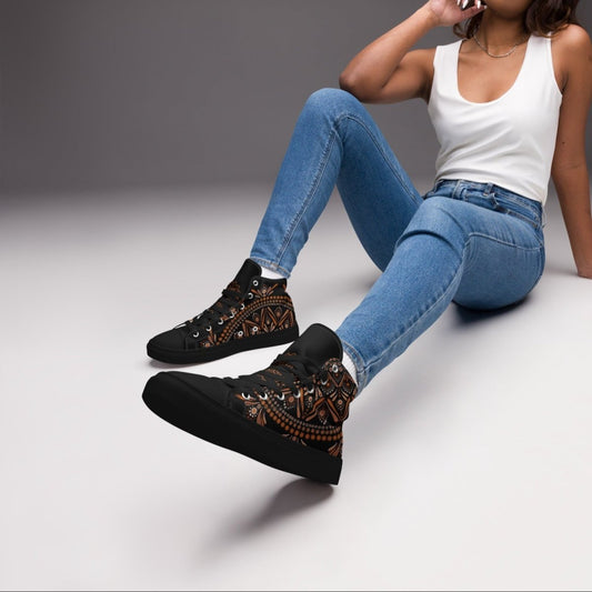 Mandala High-Top Sneaker "Dotpaint" - nachhaltig & Fair von AnyArtDesign