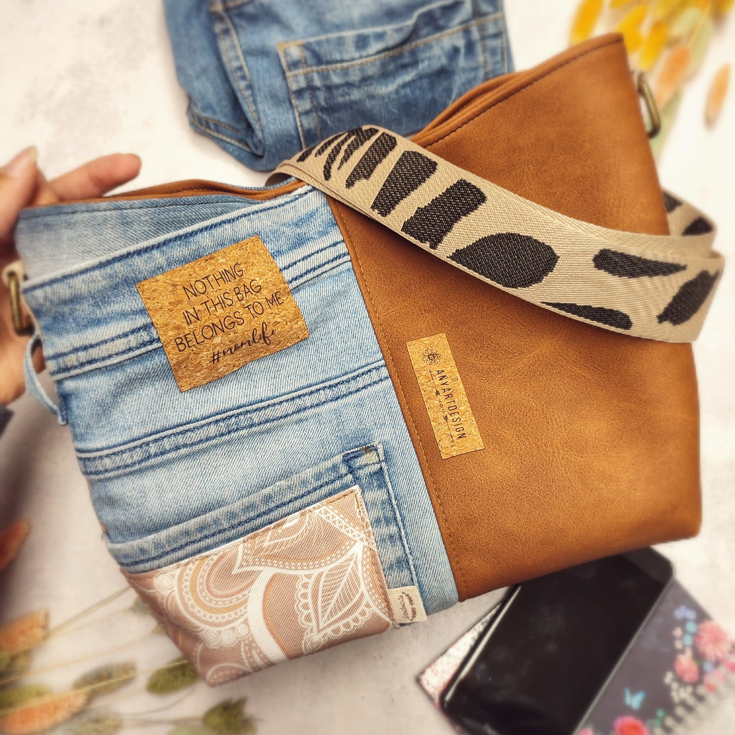 Upcycling Handtasche "Double Boom" - nachhaltig & Fair von AnyArtDesign