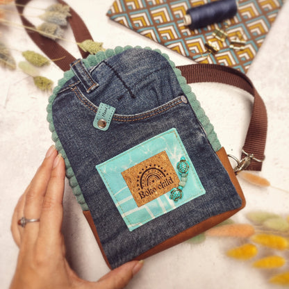 Mini Jeans Slingbag "Tortuga" - nachhaltig & Fair von AnyArtDesign