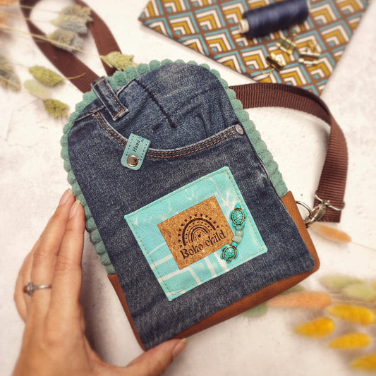 Mini Jeans Slingbag "Tortuga" - nachhaltig & Fair von AnyArtDesign