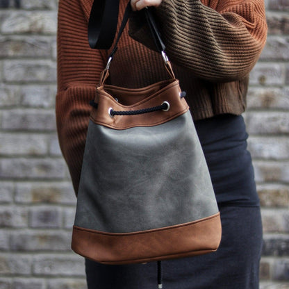 Bucket Bag "Eyelet Gray/Teak"