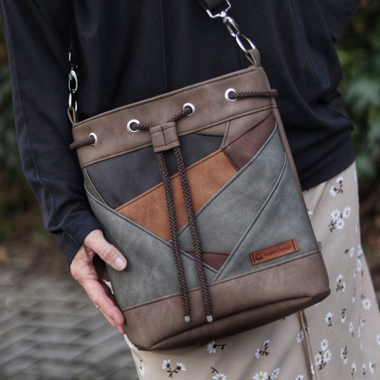 Bucket Bag Patchwork "Brown"