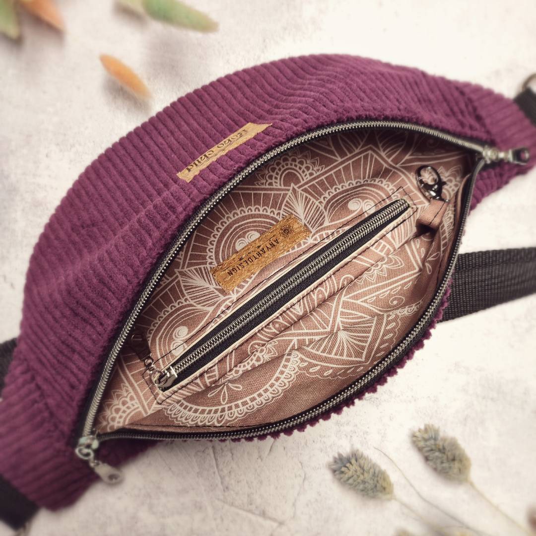 Mandala Cord Bauchtasche "Beere"