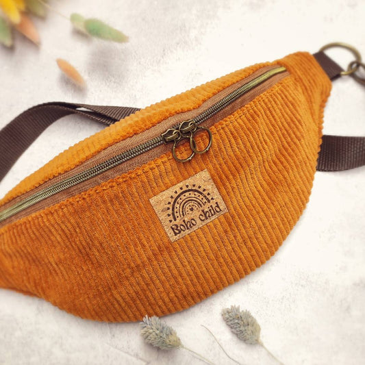 Mandala Cord Bauchtasche "Ocker"