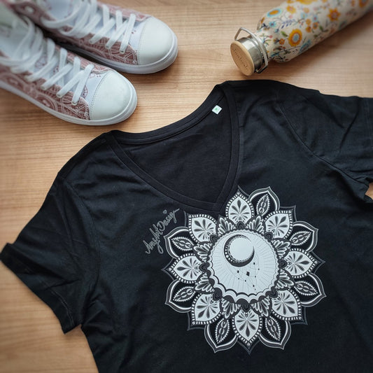 Mandala Shirt "Moon" V-Ausschnitt NEW