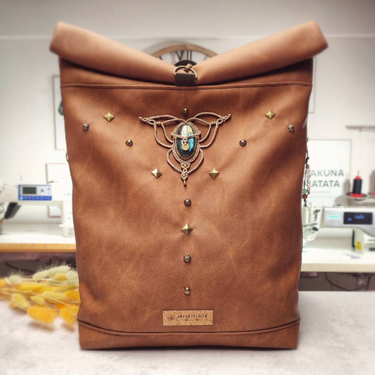 Makramee Rolltop Rucksack