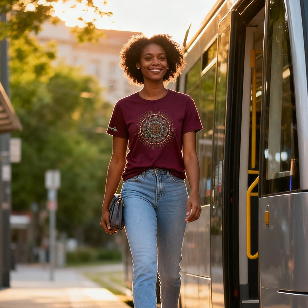 Brombeere Unisex T-Shirt "Just breathe." - nachhaltig & Fair von AnyArtDesign