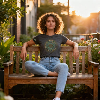 Dunkles Heather Grau Unisex T-Shirt "Just breathe." - nachhaltig & Fair von AnyArtDesign