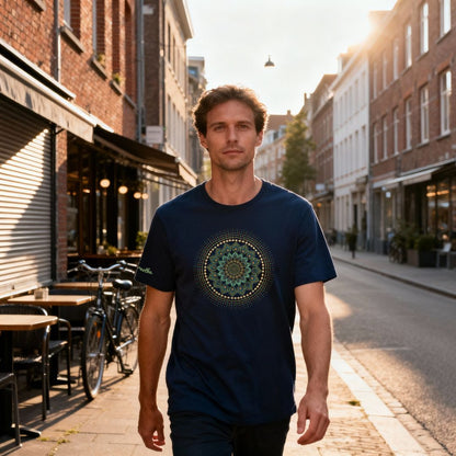Navy Blau Unisex T-Shirt "Just breathe." - nachhaltig & Fair von AnyArtDesign