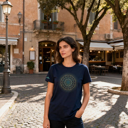 Navy Blau Unisex T-Shirt "Just breathe." - nachhaltig & Fair von AnyArtDesign